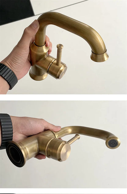 Antique Bronze Bathroom Faucet Brass Basin Faucets &