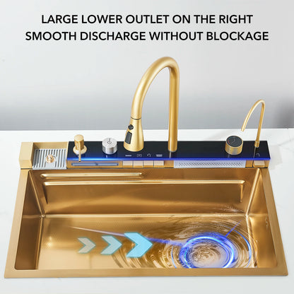 Golden Smart Digital Display Integrated Sink Temperature Control