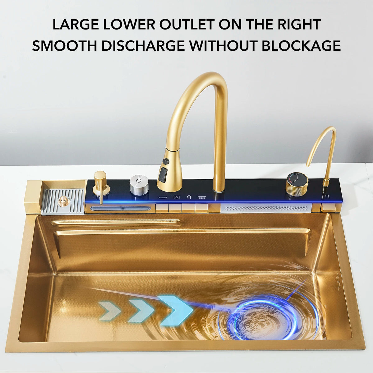 Golden Smart Digital Display Integrated Sink Temperature Control