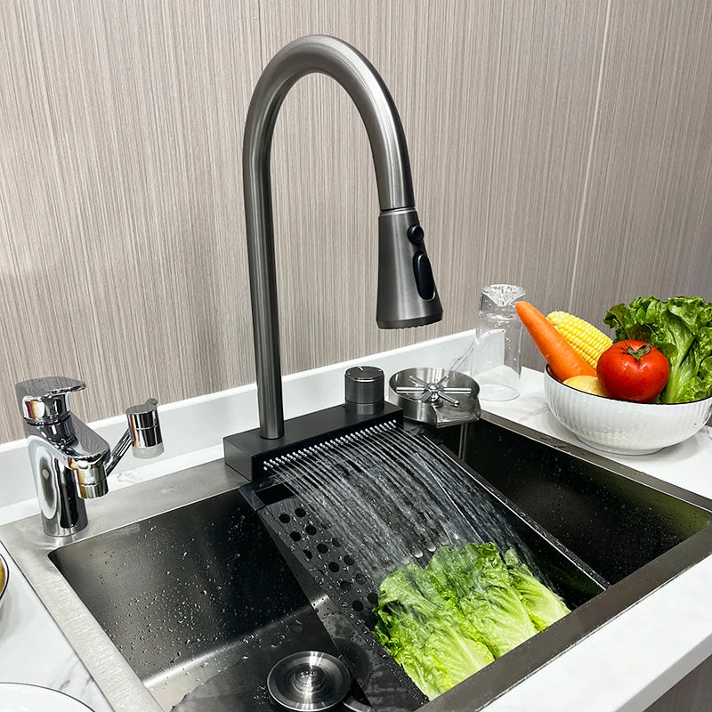 Popular Waterfall Faucet 304 Stainless Steel Cold Rainfall