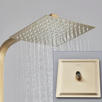 Golden Shower Faucet Rainfall 3/4-Way Bathtub Tap Bathroom