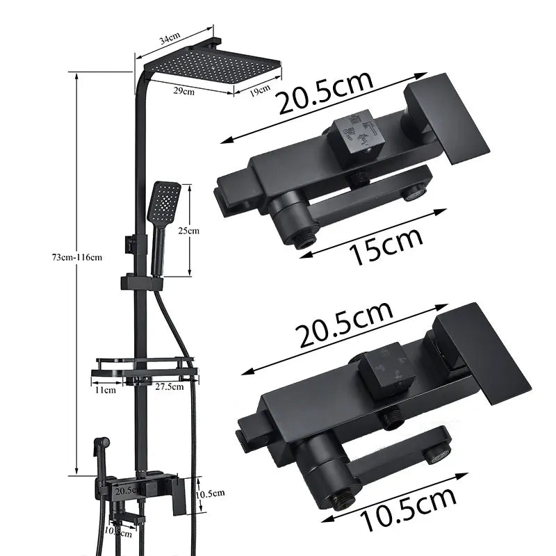 Black Shower Faucet Ways Showers Faucet Systems Adjustable