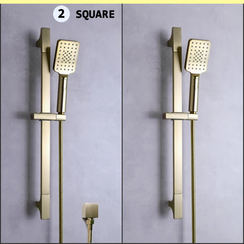 Slide Bar Hand Shower Brushed Matt Gold Functions