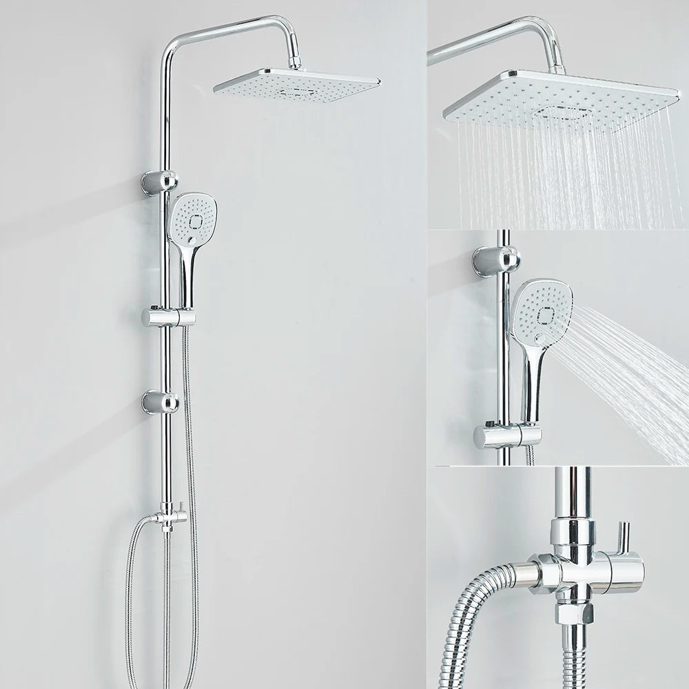 Hole Input Bathroom Shower Faucet Rainfall Head Shower