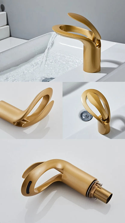 Tolm Waterfall Basin Faucet Water Tap Chrome Bathroom