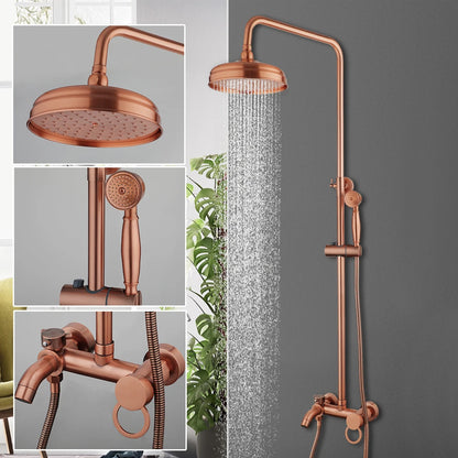 Kemaidi Antique Copper Bathroom Shower Rainfall Bath Shower