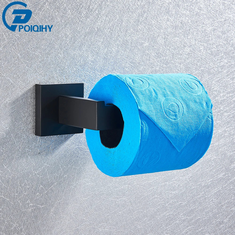 Bathroom Hardware Black Robe Hook Towel Rail Bar