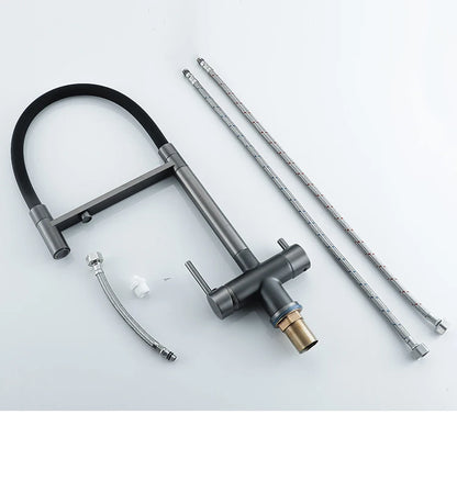 Zappo Grey 3-In-1 Faucet & Cold Mixer Tap
