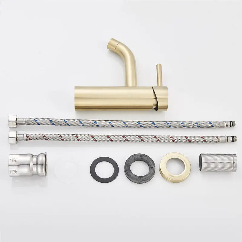 Brushed Gold Bathroom Faucet Modern Lavatory Vanity Sink