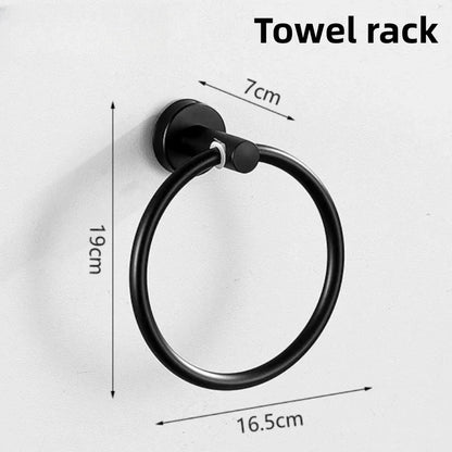 Wall Mount Black Bathroom Stainless Steel Towel Rack