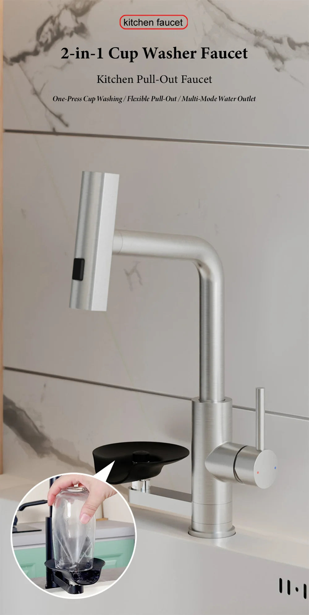 Multi Function Faucet Flying Rain Stream Nozzle Waterfall