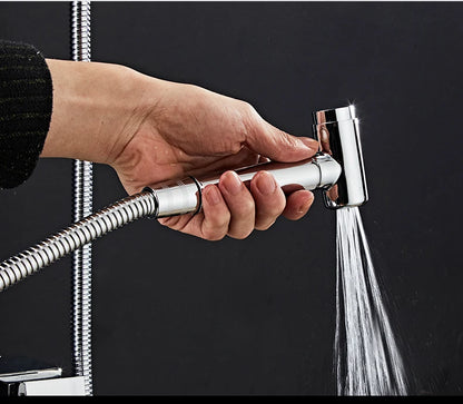 Bathroom Shower Black/Chrome Plated Circular Copper Pressure
