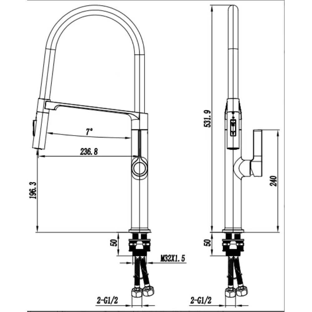 Gunmetal Rubber Faucet Mixer Rotation Pull Down Stream