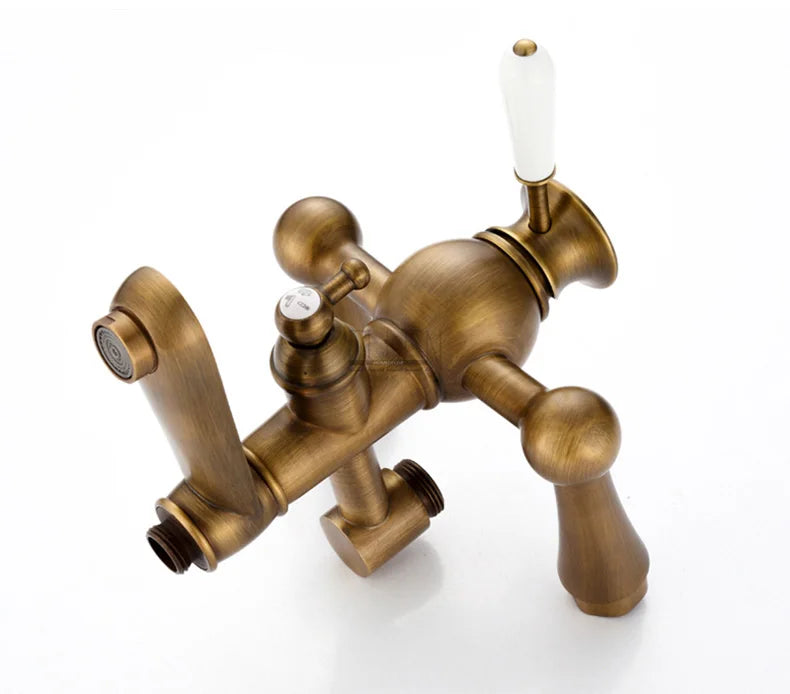 Bathroom Rain Shower Antique Bronze Wall Mounted Bath