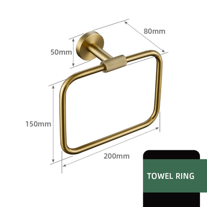 Gold Bathroom Towel Bar Bath Robe Hook Brass