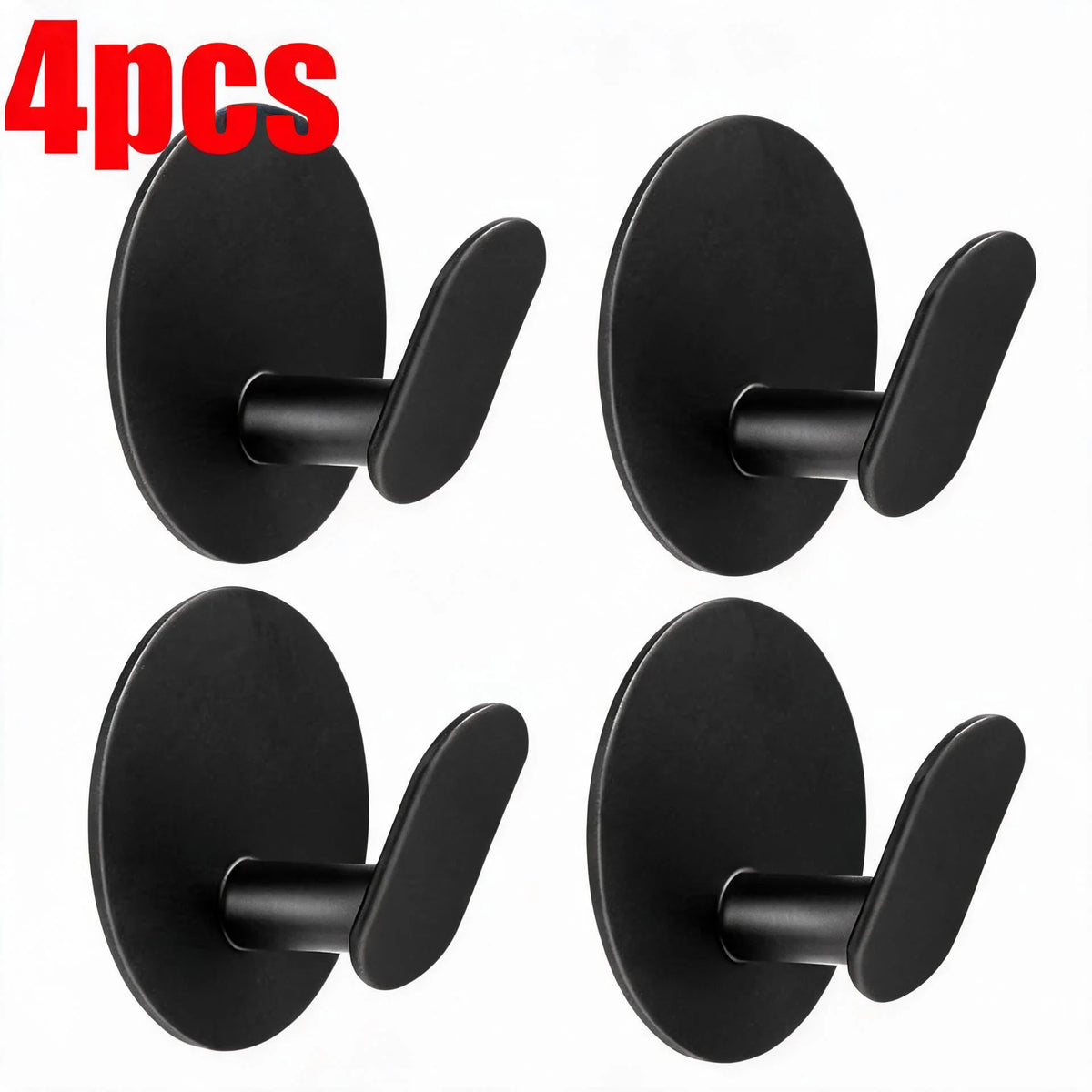 1/4pc Bathroom Stainless Steel Robe Hook Multi-Purpose Adhesive
