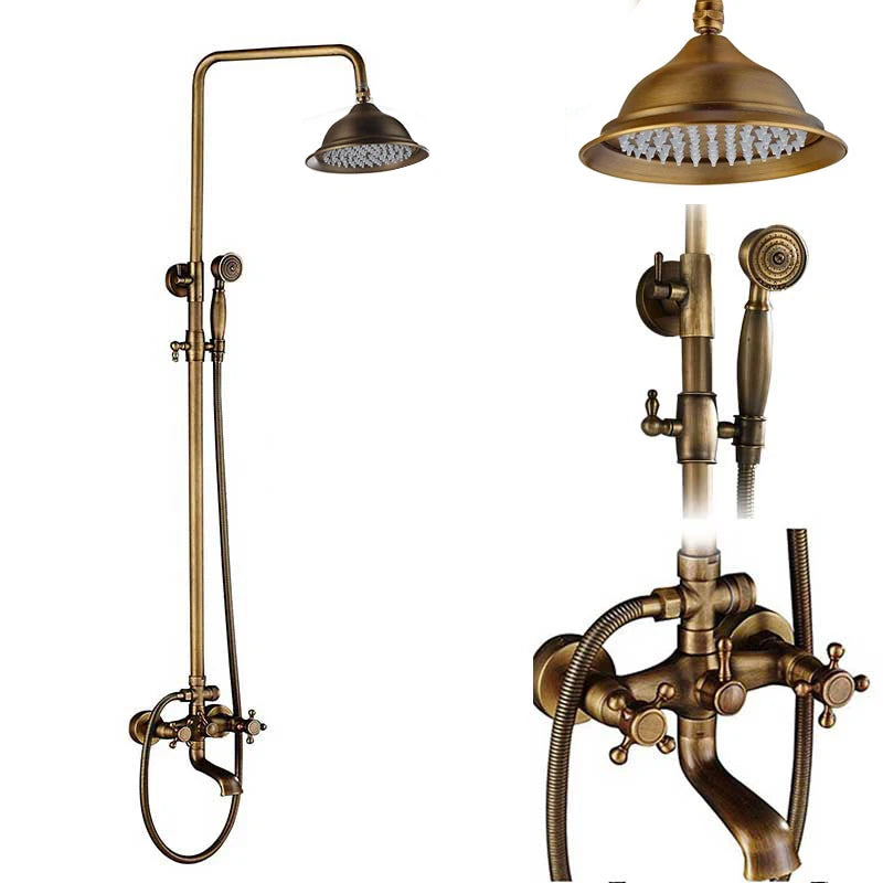 Antique Brass Bathroom Shower Faucet Bath Shower Mixer