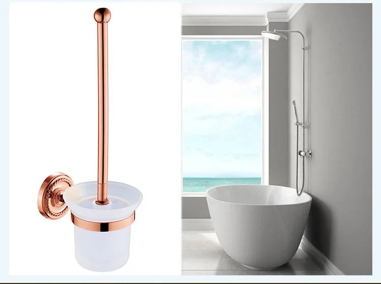 Bathroom Rose Gold Bath Towel Towel Ring Carved