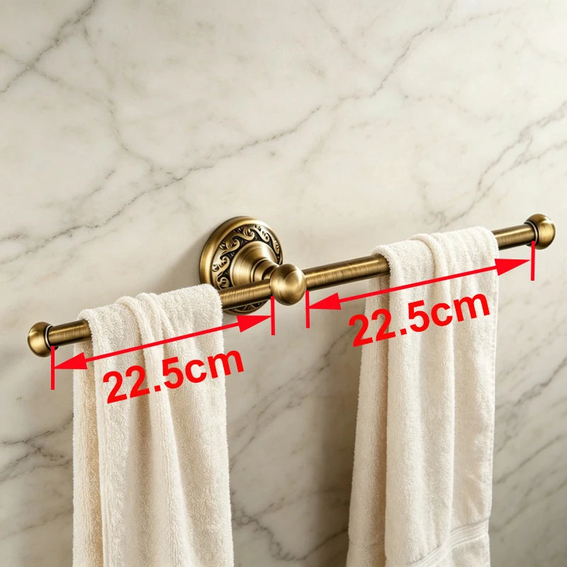 Antique Brass Aluminium Bathroom Robe Hook Paper Holder