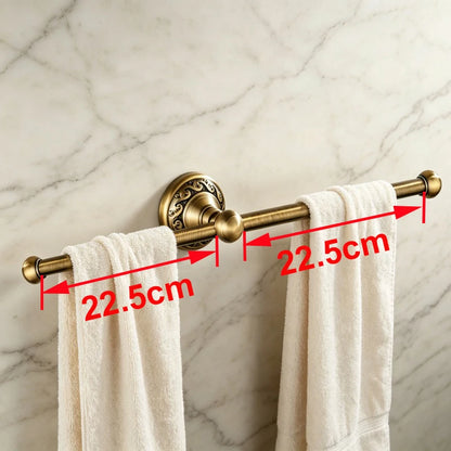 Antique Brass Aluminium Bathroom Robe Hook Paper Holder