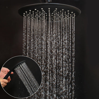 Jieni Matte Black Rainfall Shower Faucet Paint Black