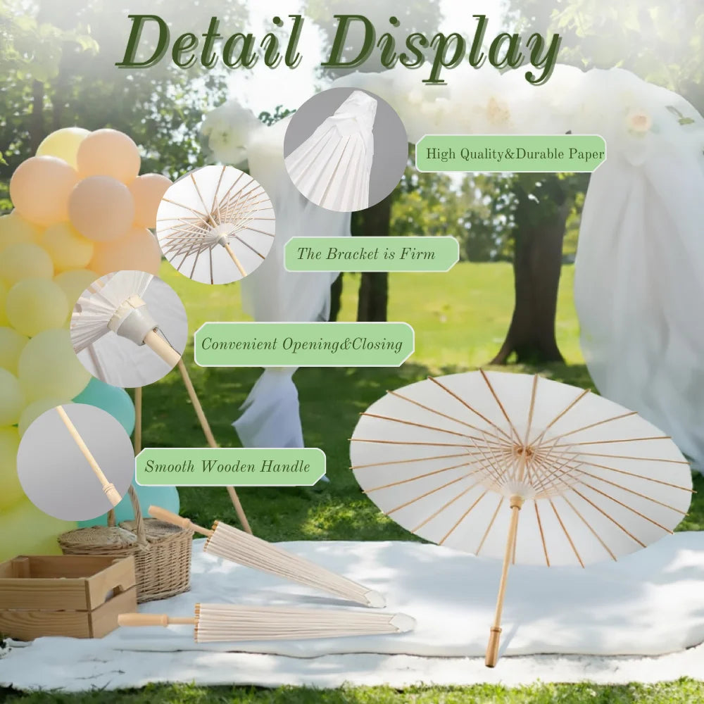23 6/33inch Paper Parasols Paper Umbrellas Wedding Guests