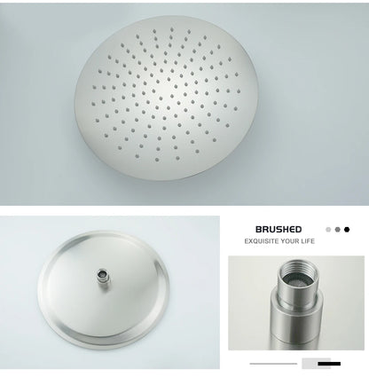 Brushed Gold Black Chrome Grey Overhead Shower Head