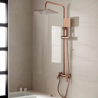 Zappo Solid Brass Rose Golden Shower Faucet Pink
