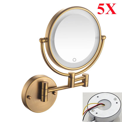 Brushed Gold Led Bathroom Mirrors Quality Brass 10x