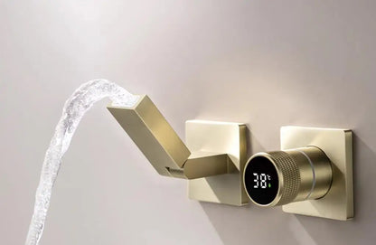 Gunmetal Gray Wall Mount Faucet Cold Washbasin Basin