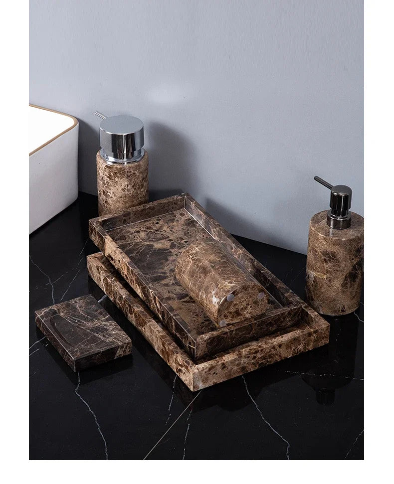 Emperador Dark Natural Marble Bathroom Brown Luxury Toothbrush