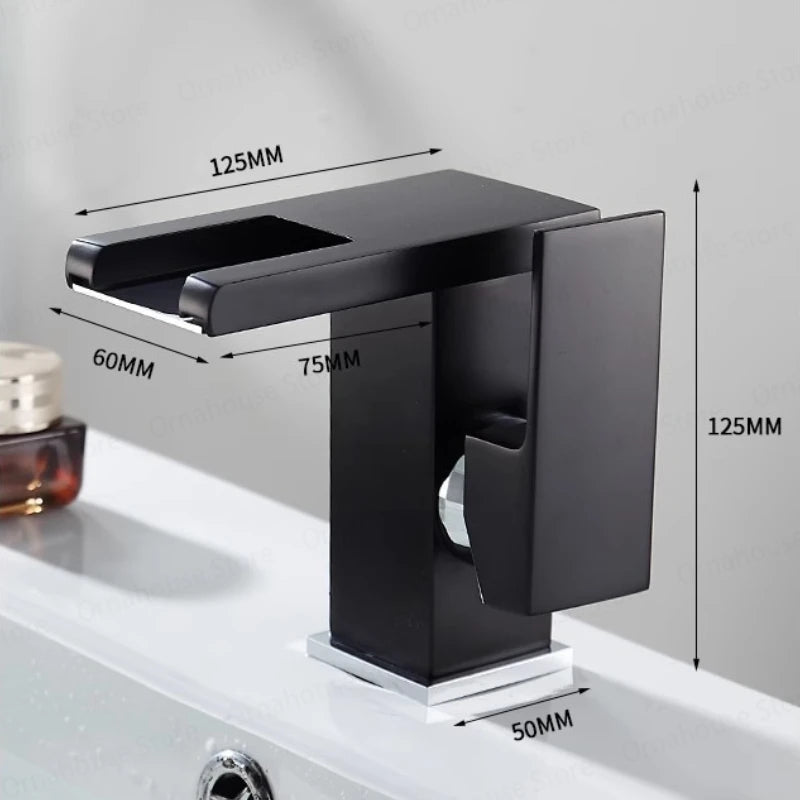 Black Bathroom Sink Faucet Hole Cold Water Mixing