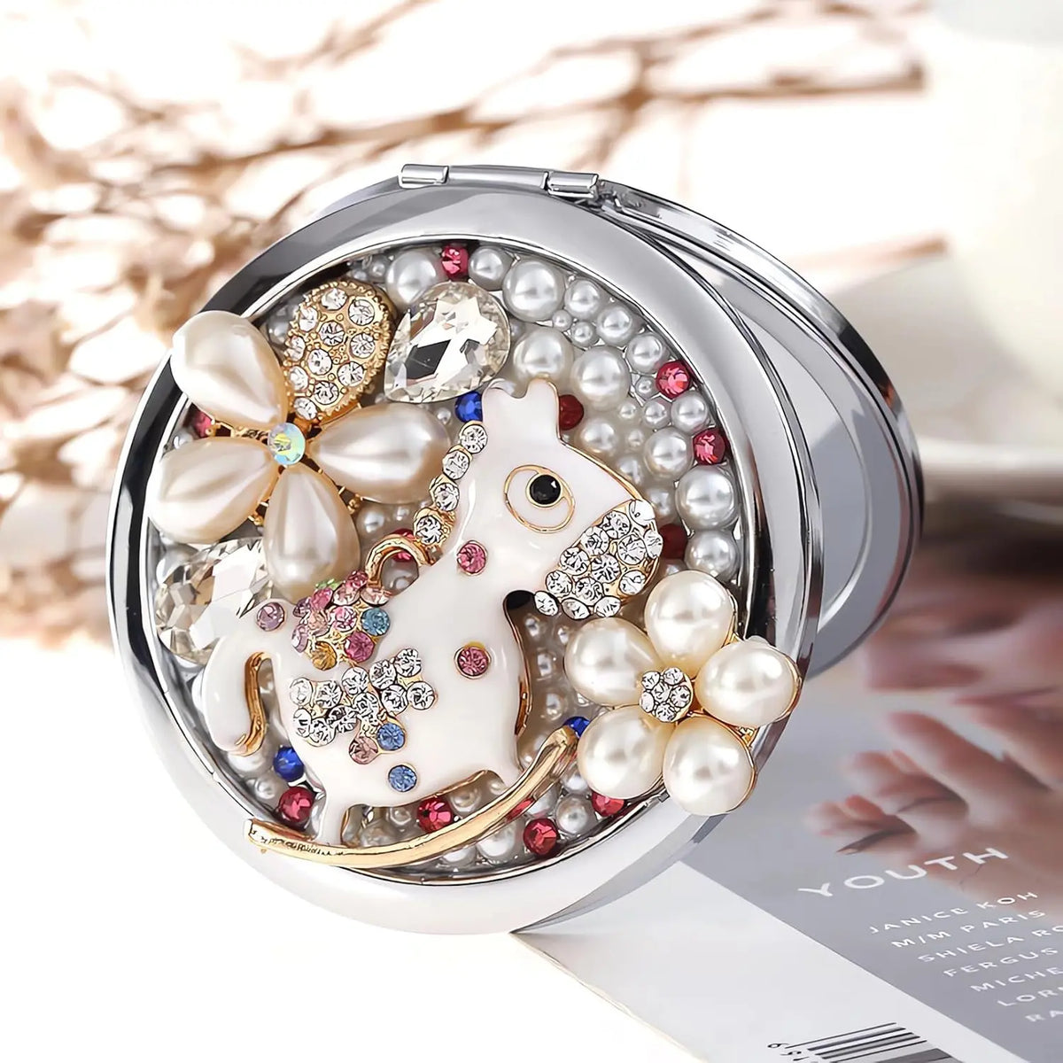 Compact Mirror 1x/2x Magnification Pocket Mirror Women 3inch