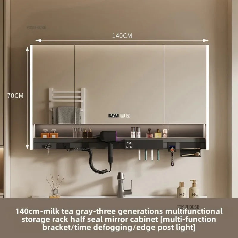 Smart Bathroom Mirror Storage Cabinet Light Bathroom Mirror