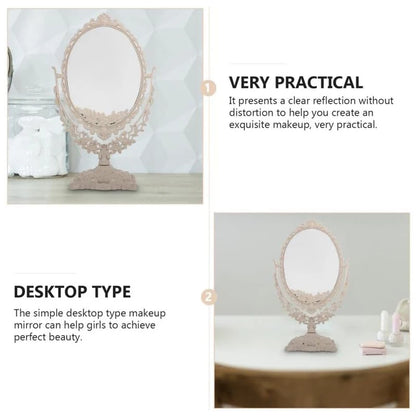 Vintage European Style Makeup Mirror Oval Shaped Cosmetic