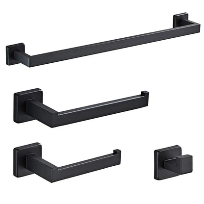 Bathroom Matte Black Wall Shelf Toilet Roll Paper