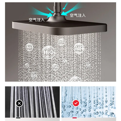 Grey Shower System Bathroom Digital Led Rain Showers