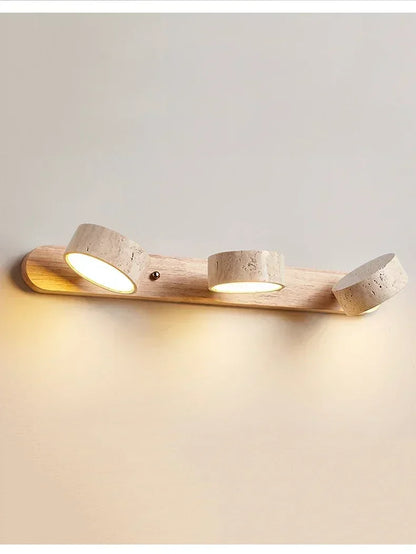 Rotatable Spanish Natural Limestone Round Led Wall Lamp