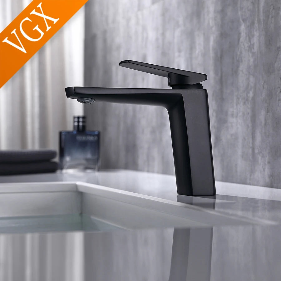Vgx Brushed Gold Bathroom Faucets Square Basin Mixer