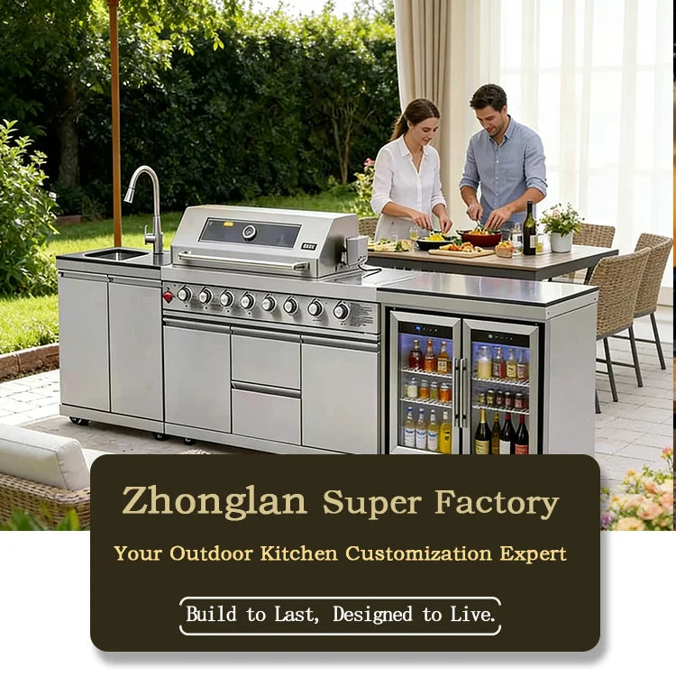 Modern Modular Functional Stainless Steel Outdoor Cabinets Grill