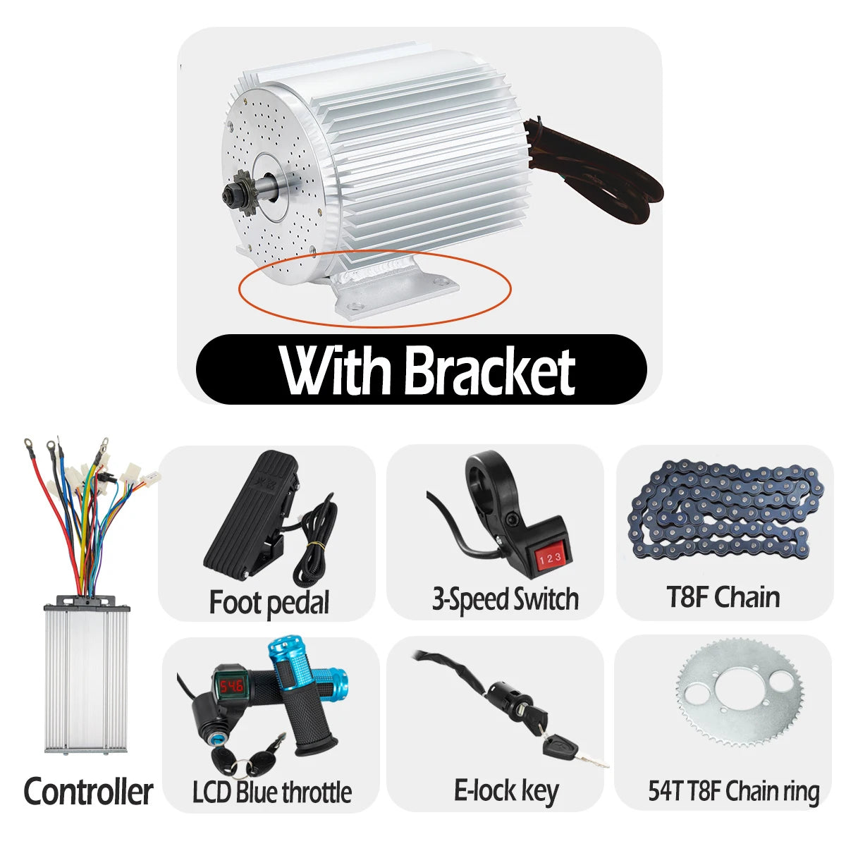 Kunray 1000w/1500w/1600w/1800w Electric Scooter Conversion Kits