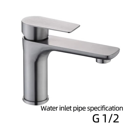 Brushed/Gray Bathroom Sink Faucet Cold Mixer Faucet Countertop