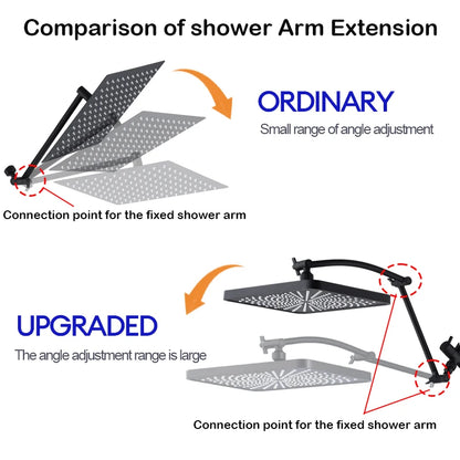 Large Panel Rectangle Rain Shower Head Handheld Spray