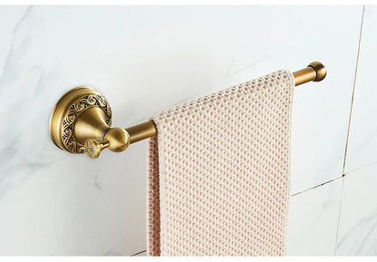 Antique Brass 2pc Bathroom Bronze Dispenser Towel Rod