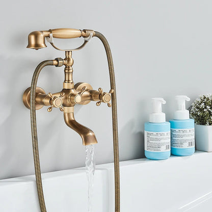 Retro Antique Brass Black Bronze Bathtub Shower Faucets