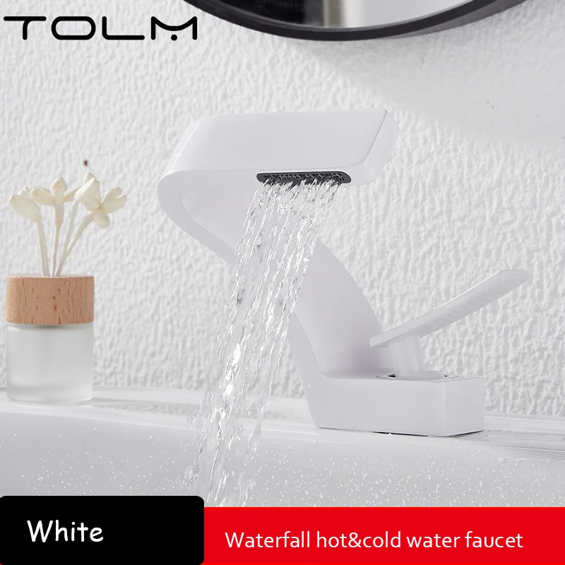 Tolm Basin Faucet Modern Bathroom Mixer Tap Orange