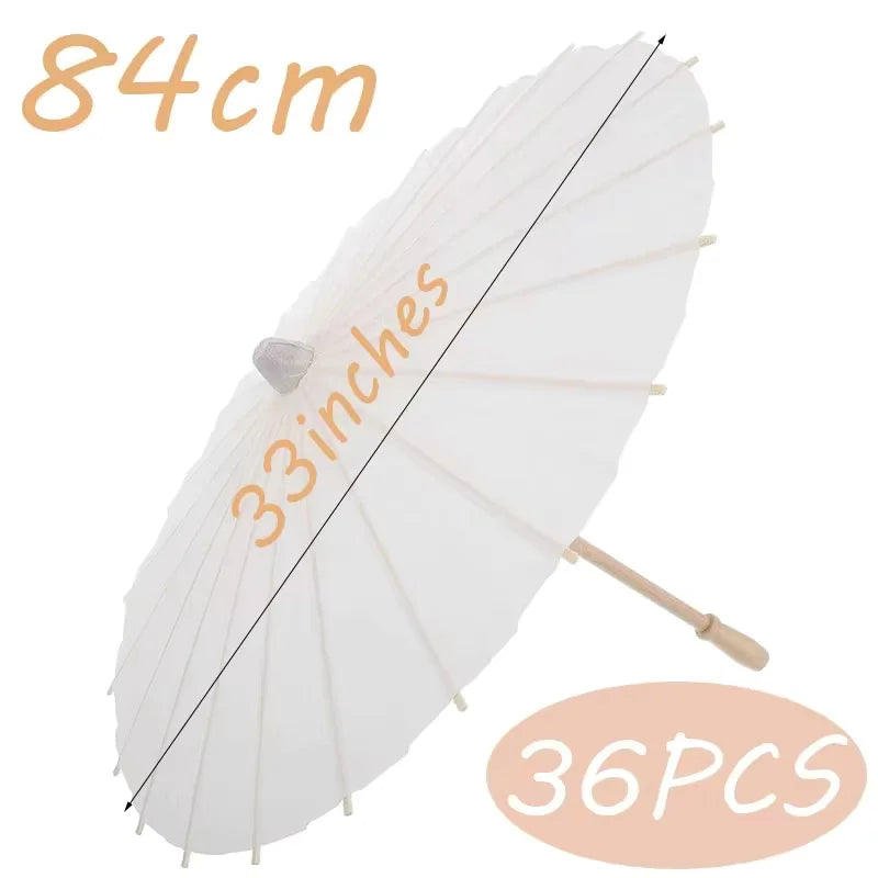 8/12/24/36/50pcs 60/84cm White Paper Umbrellas Wedding Paper