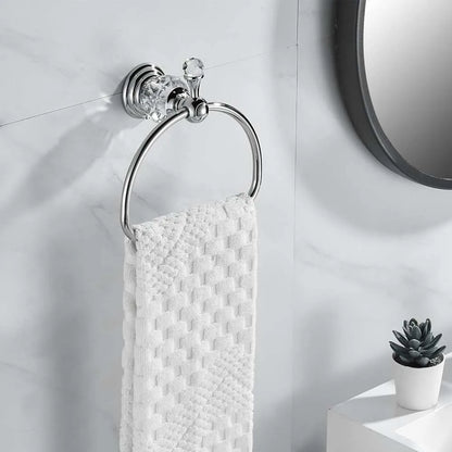 Luxury Crystal Gold Bathroom Hardware Wall Mounted Retractable