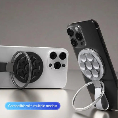 Magnetic Bracket Ring Buckle Phone Stand Silicone Suction