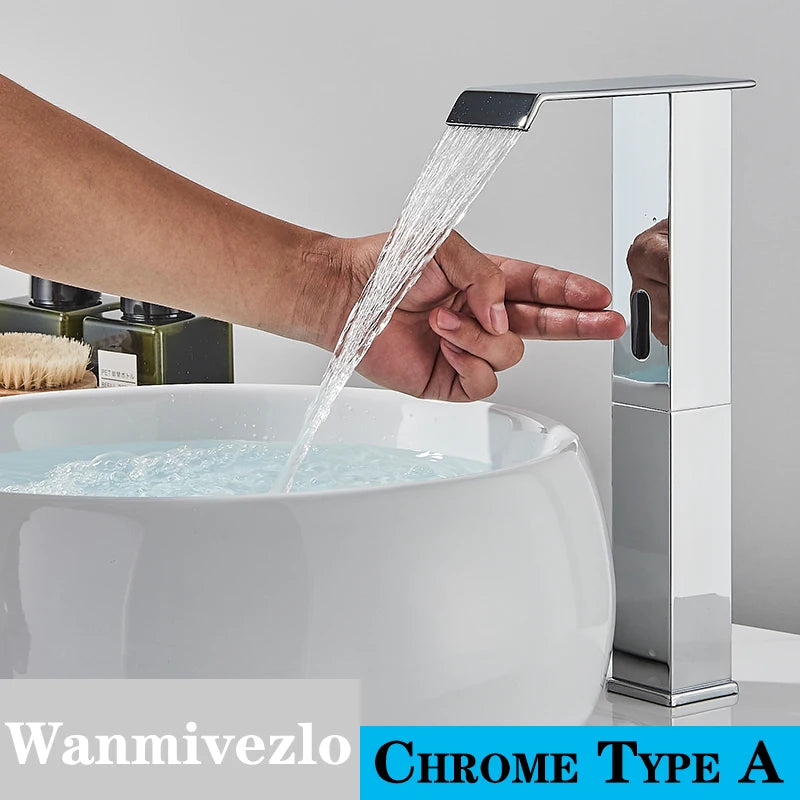 Smart Sensor Bathroom Basin Faucet Intelligent Black Automatic